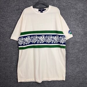 Vintage Polo Sport Ralph‎ Lauren T-Shirt Hawaiian Floral Stripe Logo Mens L